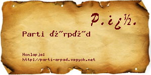 Parti Árpád névjegykártya