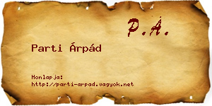 Parti Árpád névjegykártya