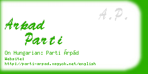 arpad parti business card