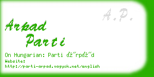 arpad parti business card